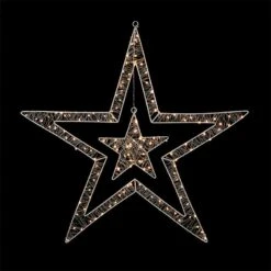 Premier Decorations 140 LED Pin Light Double Star - Warm White