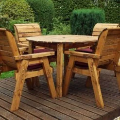 Charles Taylor Four Seat Circular Table Set -Garden Supply Store charles taylor four seat circular table set burg 01 800x800 1