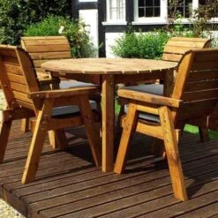 Charles Taylor Four Seat Circular Table Set -Garden Supply Store charles taylor four seat circular table set grey 01 800x800 1 1