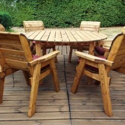 Charles Taylor Six Seat Circular Table Set 7 Charles Taylor Six Seat Circular Table Set -Garden Supply Store charles taylor six seat circular table set burgundy 02 800x800 1