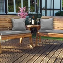 Charles Taylor Twin Two-Seat Bench Set Angled -Garden Supply Store charles taylor twin two seat bench set angled grey 01 800x800 1