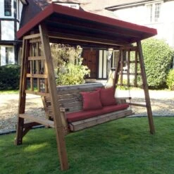 Charles Taylor Dorset Three Seat Swing Chair -Garden Supply Store dorset 3 seat swing burgundy 01 800x800 1