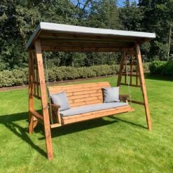 Charles Taylor Dorset Three Seat Swing Chair -Garden Supply Store dorset 3 seat swing grey 01 800x800 1