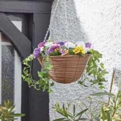 Smart Garden Easy Basket Artificial Topiary Pansies Hanging Basket 12" (30cm) -Garden Supply Store easy basket artificial topiary pansies hanging basket 30cm 12ich 02 800x800