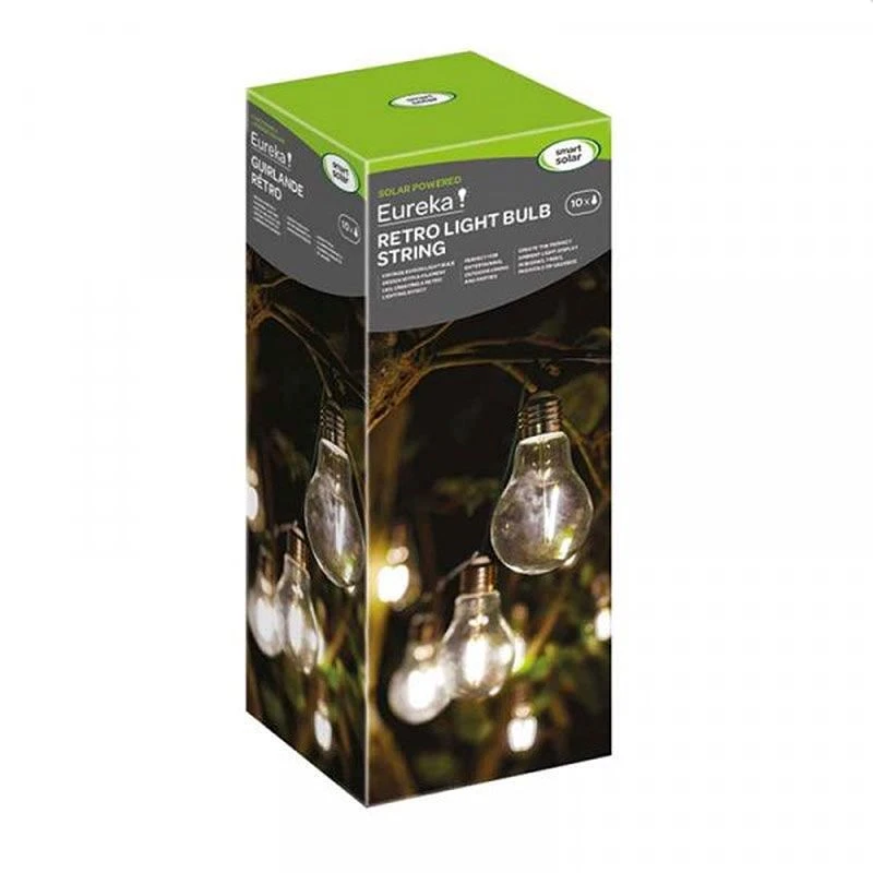 Smart Garden 10 Eureka! Retro Light Bulb Solar LED String Lights 4 Smart Garden 10 Eureka! Retro Light Bulb Solar LED String Lights - Image 2