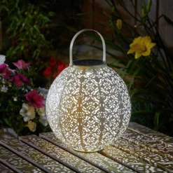 Smart Garden Damasque Cream Solar LED Lantern -Garden Supply Store smart garden damasque cream solar led lantern 02 800x800